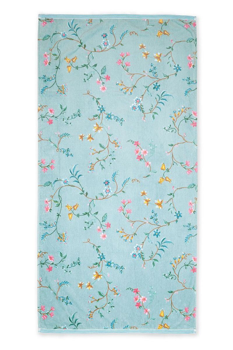 Pip Studio Les Fleurs bavlněný froté ručník modrý 55x100 cm