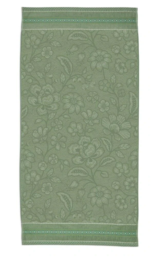 Pip Studio ručníky z bavlněného froté Jasmine Jacquard, zelený