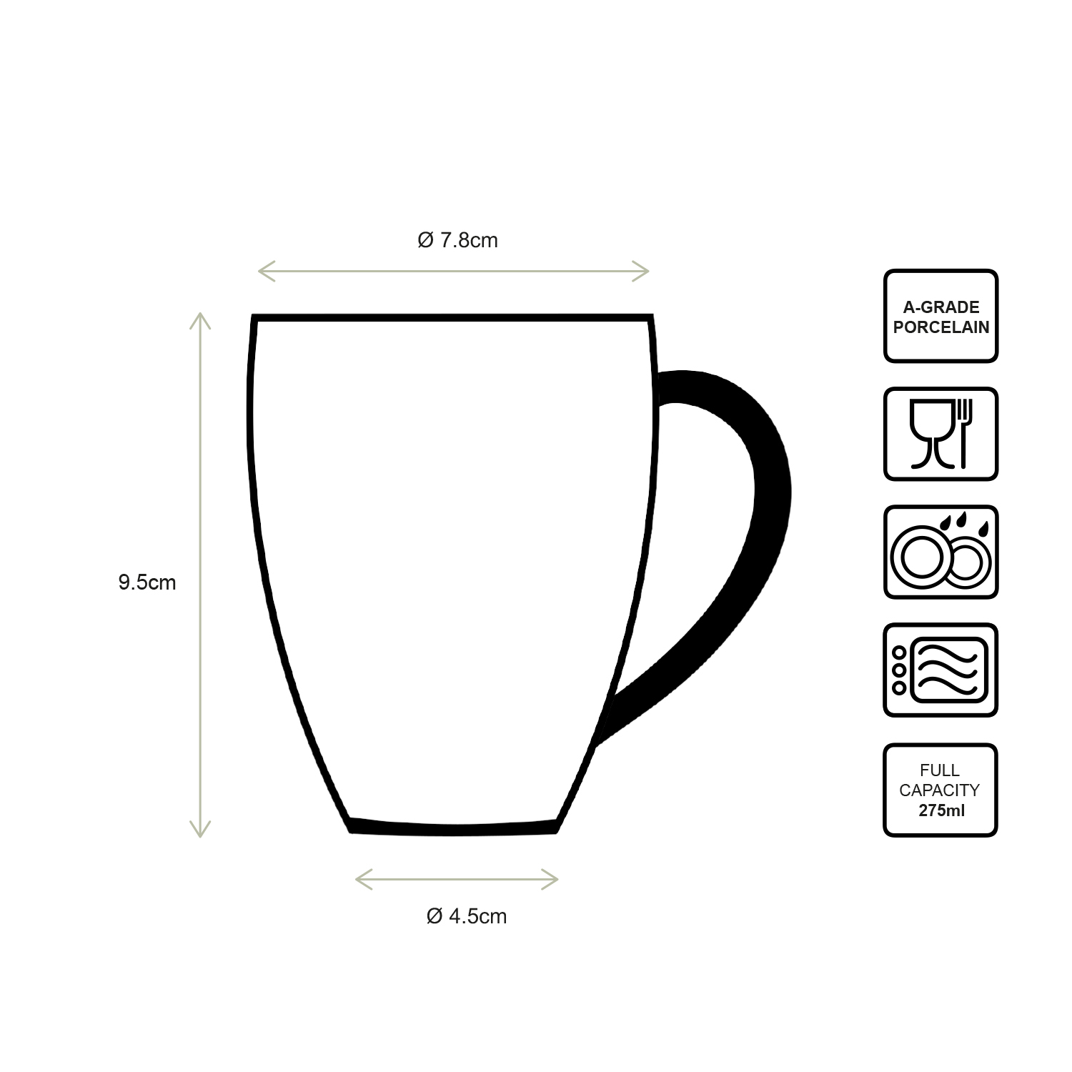 vtwonen Matt Black hrnek 275 ml, černý matný