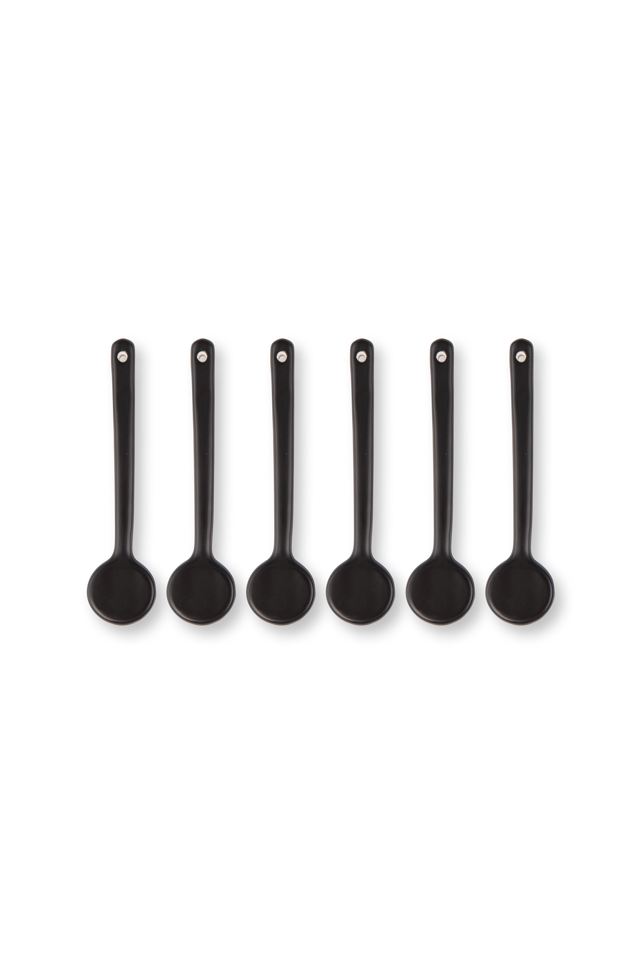 vtwonen Matt Black set 6 porcelánových lžiček, černý 