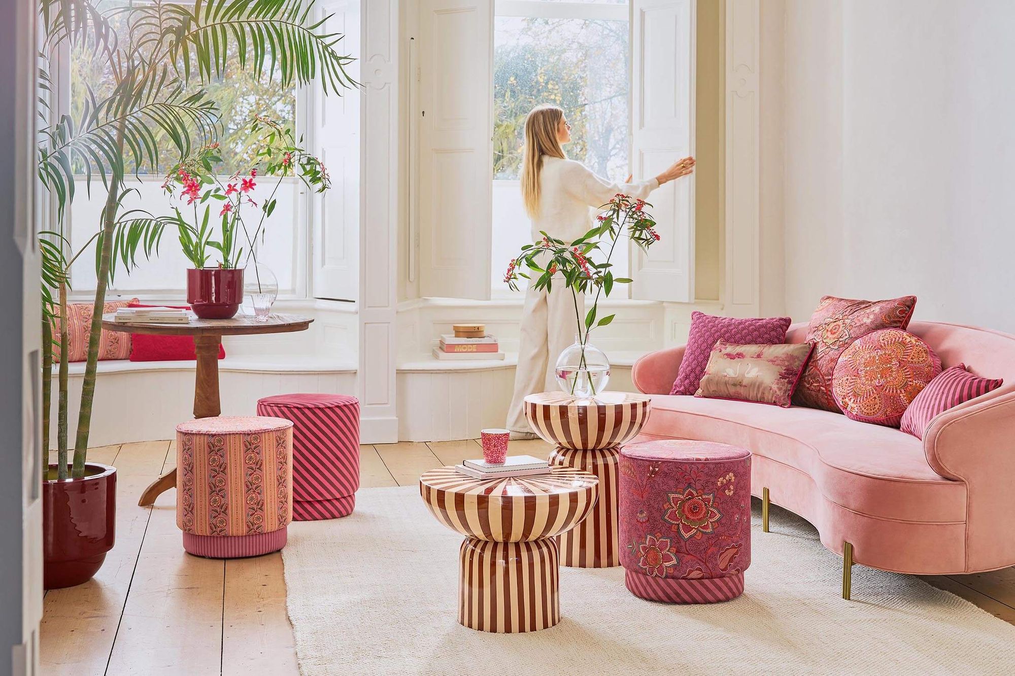 Pip Studio puf Mumbai Morning - růžová