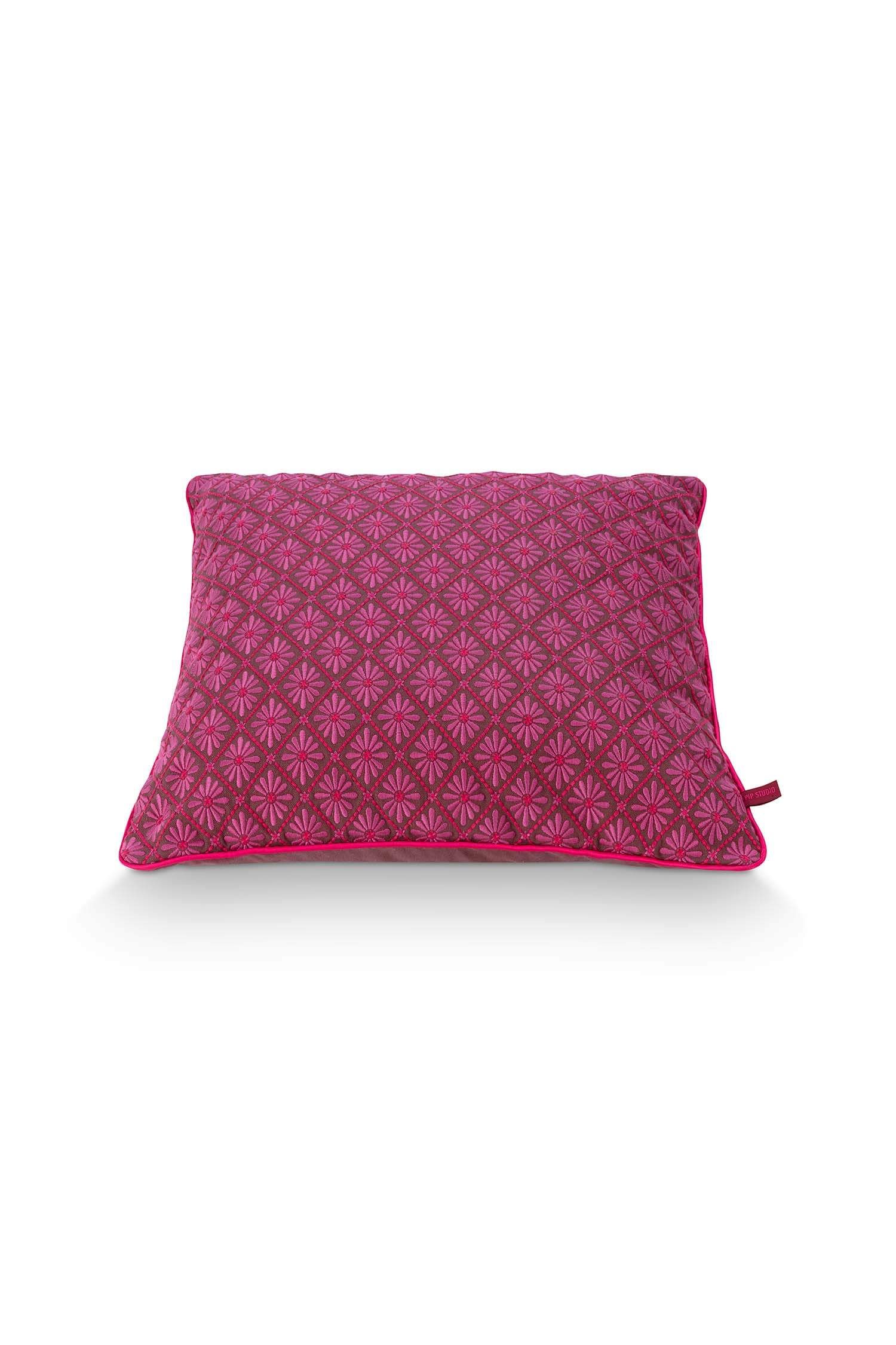 Pip Studio dekorační polštář Giyani Embroidery 50 x 50 cm - růžový