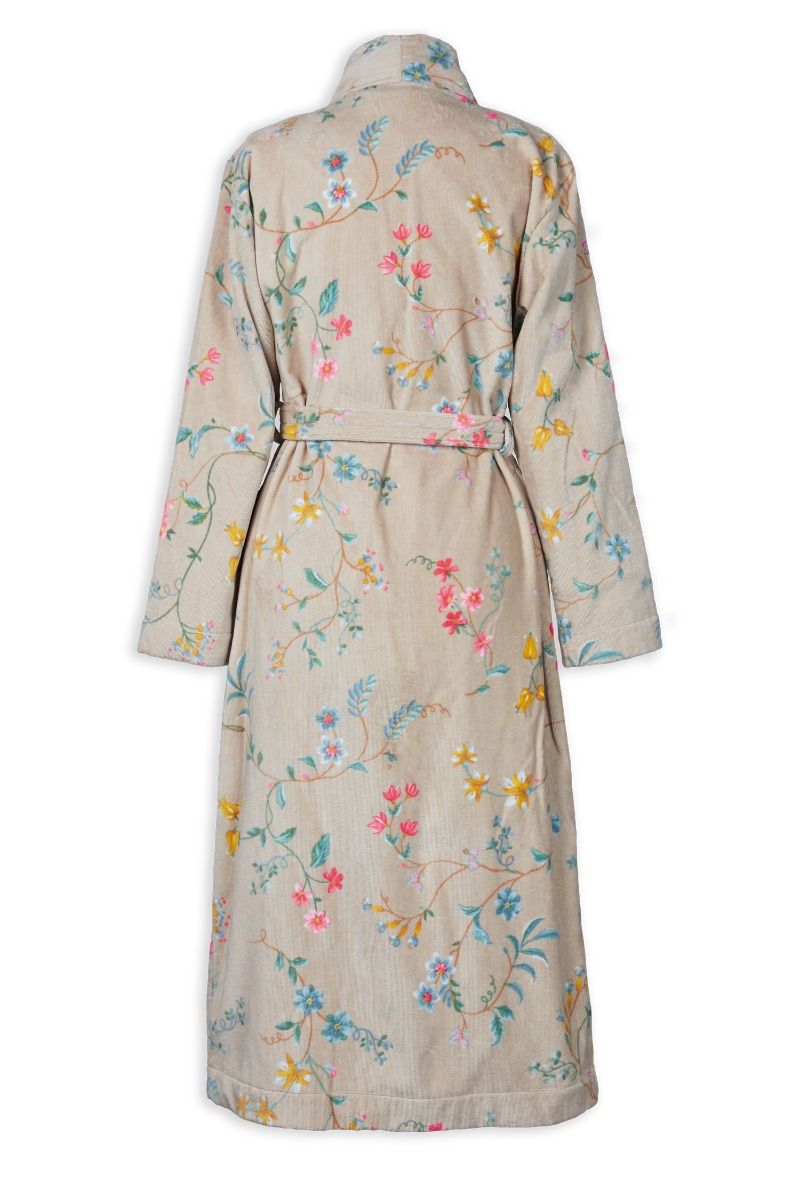 Pip Studio Les Fleurs bavlněný froté župan, khaki