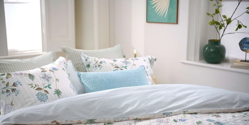 Pip Studio perkálové povlečení Flores Bailando bílé 140x200 + 70x90 cm