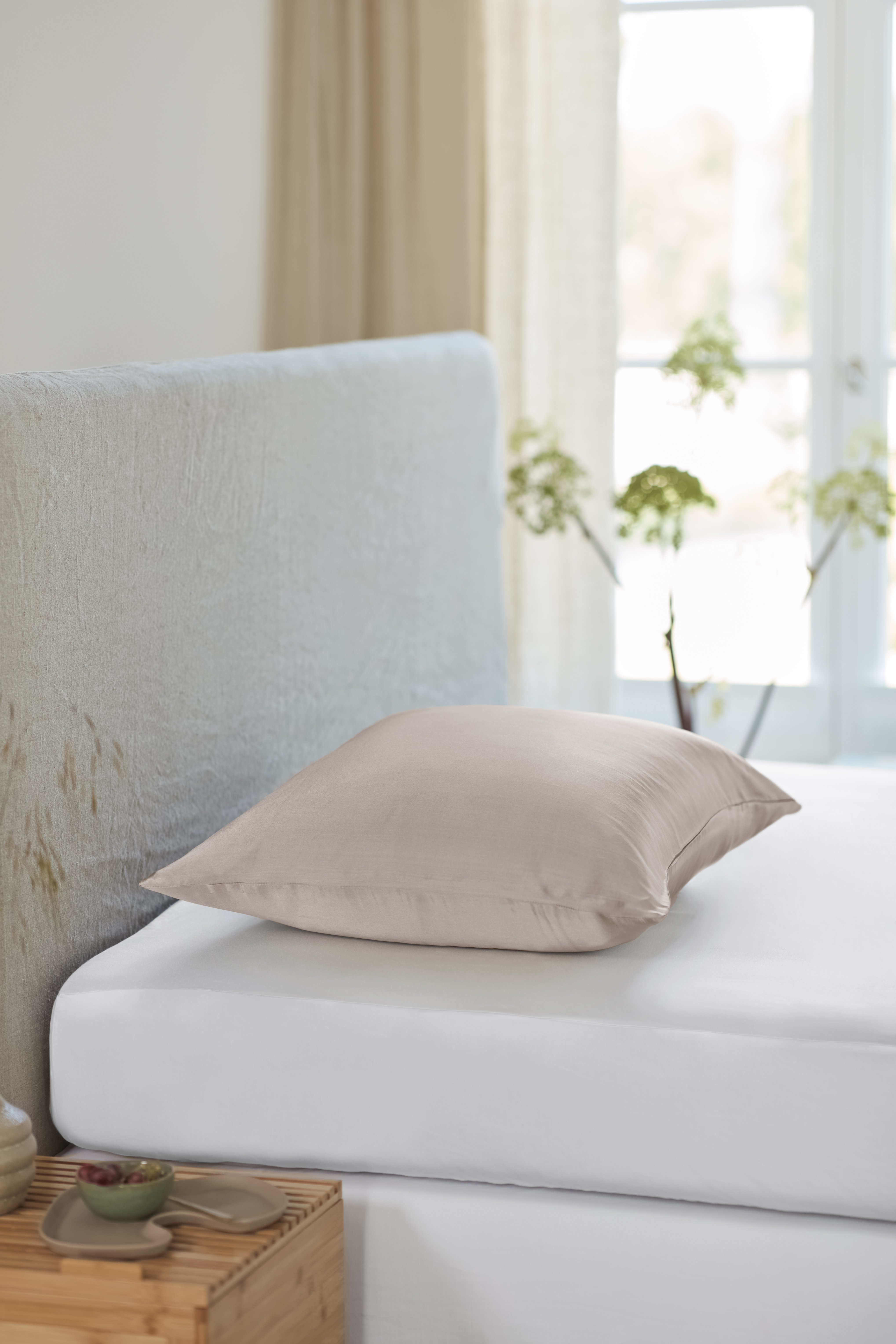 Silvana hedvábný povlak na polštář, 60x70, hedvábí, písková