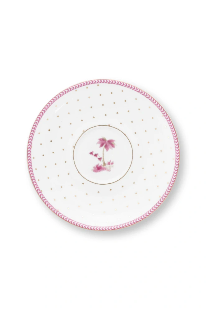 Pip Studio Jolie Dots Gold sada 2 ks espresso šálků s podšálky 100ml, růžová