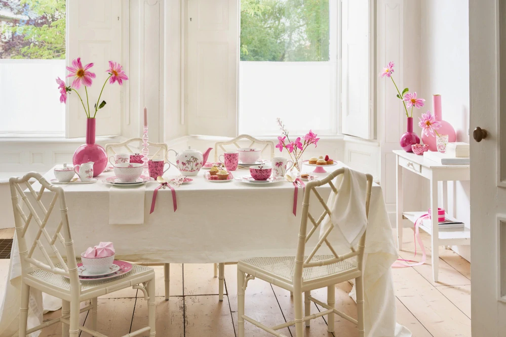 Pip Studio Jolie Flowers sada 2 ks hrnečků 180ml, růžová