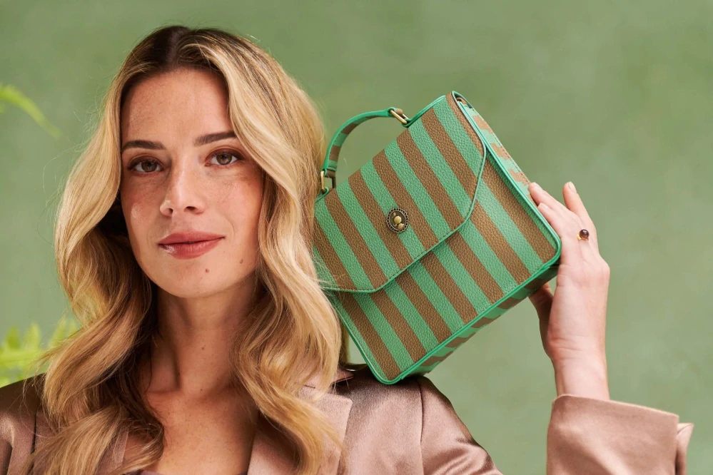 Pip Studio Frances Stripe Cross Body kabelka, zelená