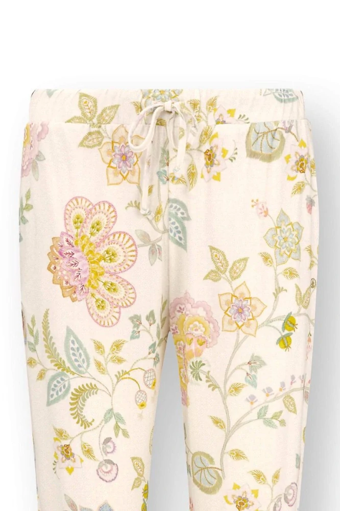 Pip Studio dlouhé kalhoty Bobien Buenas Noches, bílé