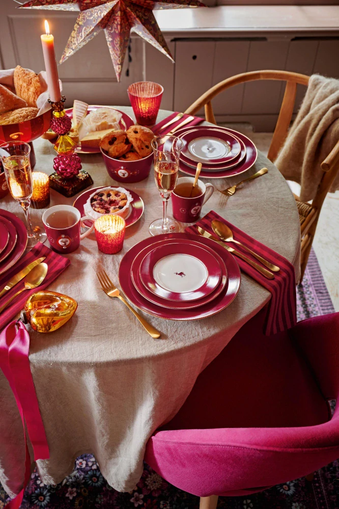 Pip Studio Love Birds miska Ø 15cm, tmavě červená