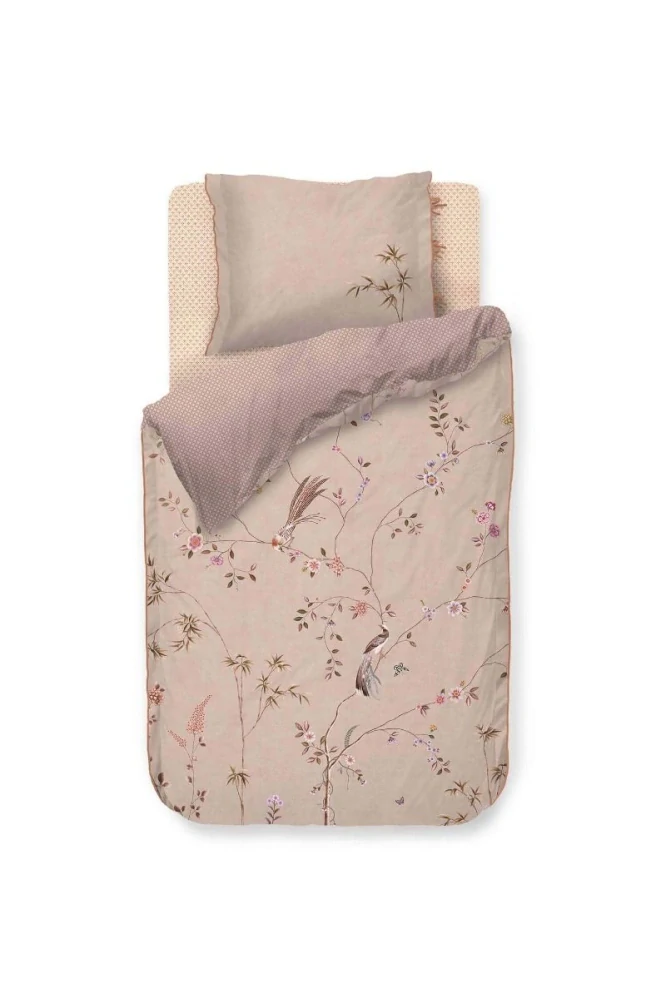 Pip Studio perkálové povlečení Bamboo Blossom béžový 140x200 + 70x90 cm