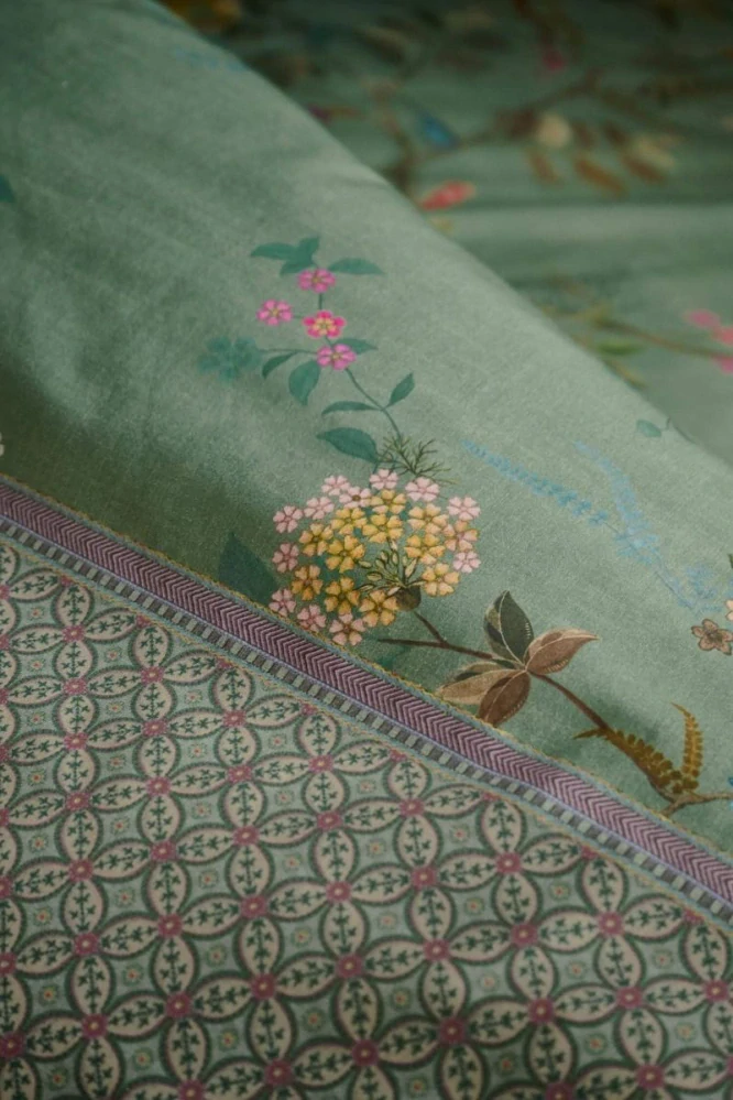 Pip Studio perkálové povlečení Bustani zelený 140x200 + 70x90 cm