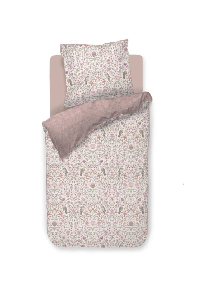 Pip Studio perkálové povlečení Garden of Dove bílo-růžové 140x200 + 70x90 cm