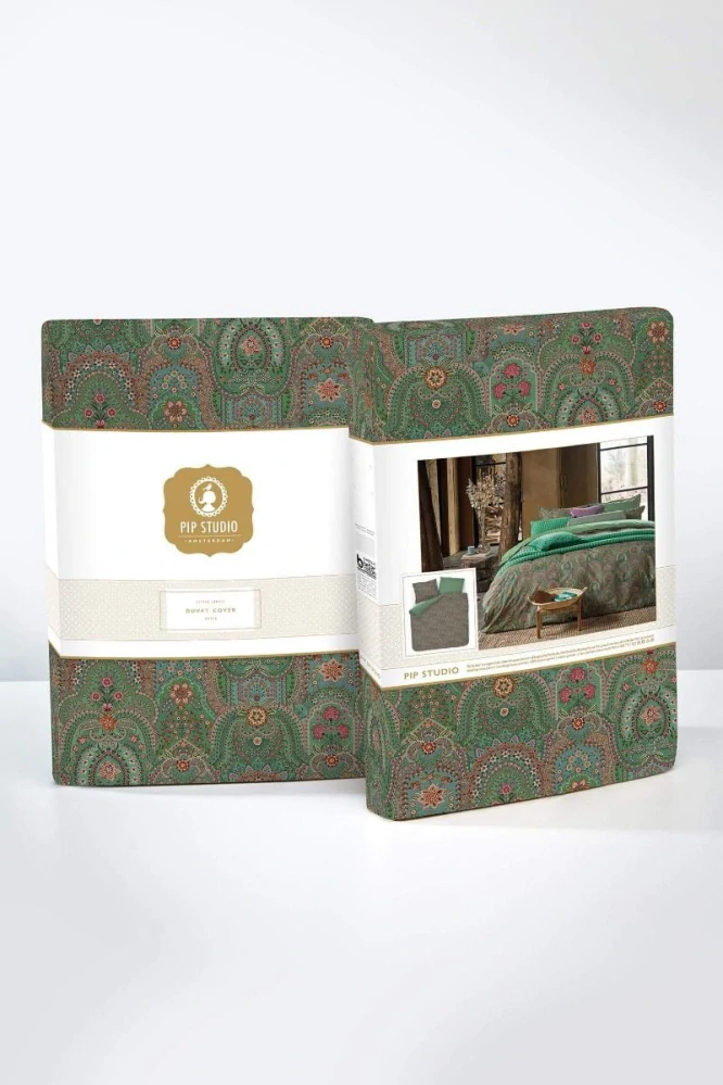 Pip Studio perkálové povlečení Little Jabali zelené 140x200 + 70x90 cm