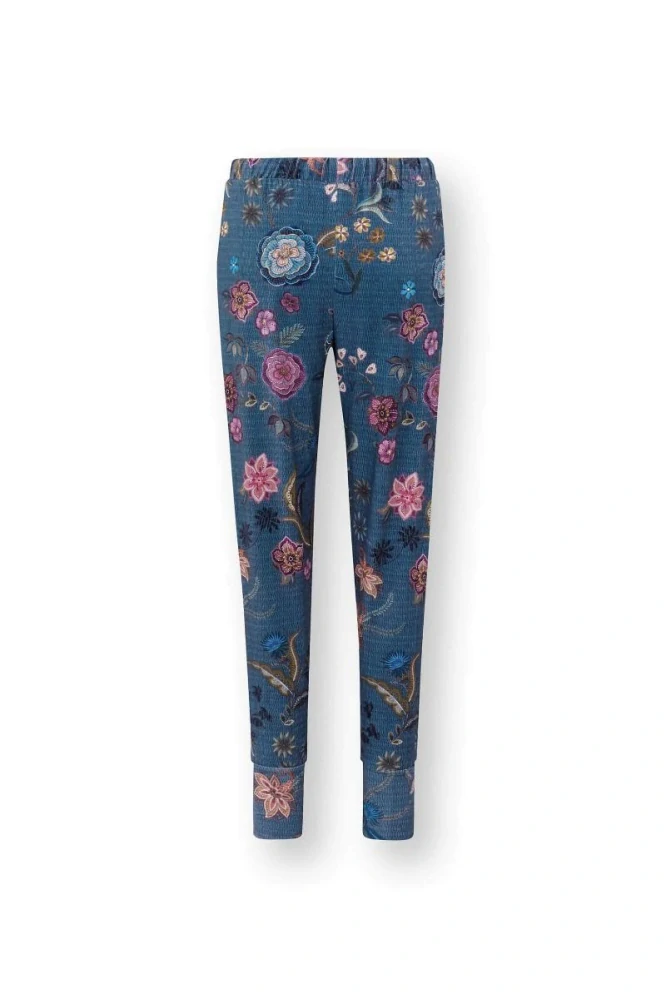 Pip Studio Bobien dlouhé kalhoty Coco Flower, modré