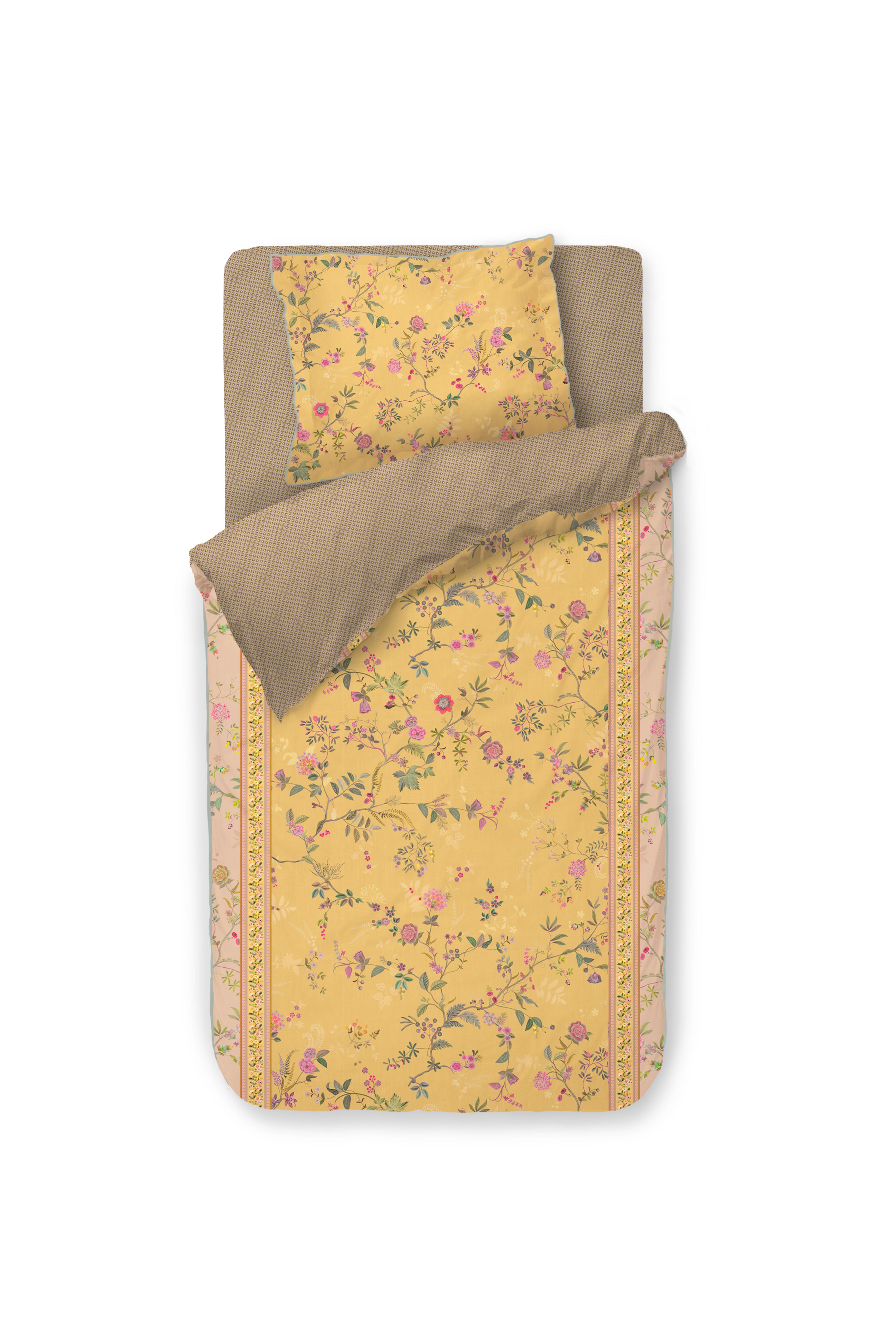 Pip Studio perkálové povlečení Bodhi Flower žluté 140x200 + 70x90 cm