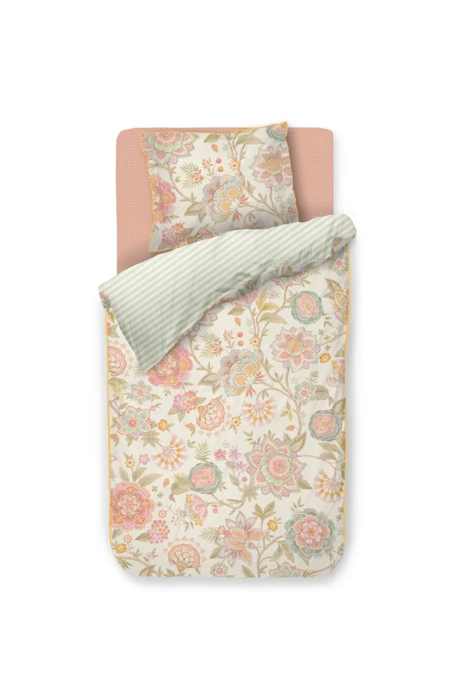 Pip Studio perkálové povlečení Bombay Bold bílé 140x200 + 70x90 cm