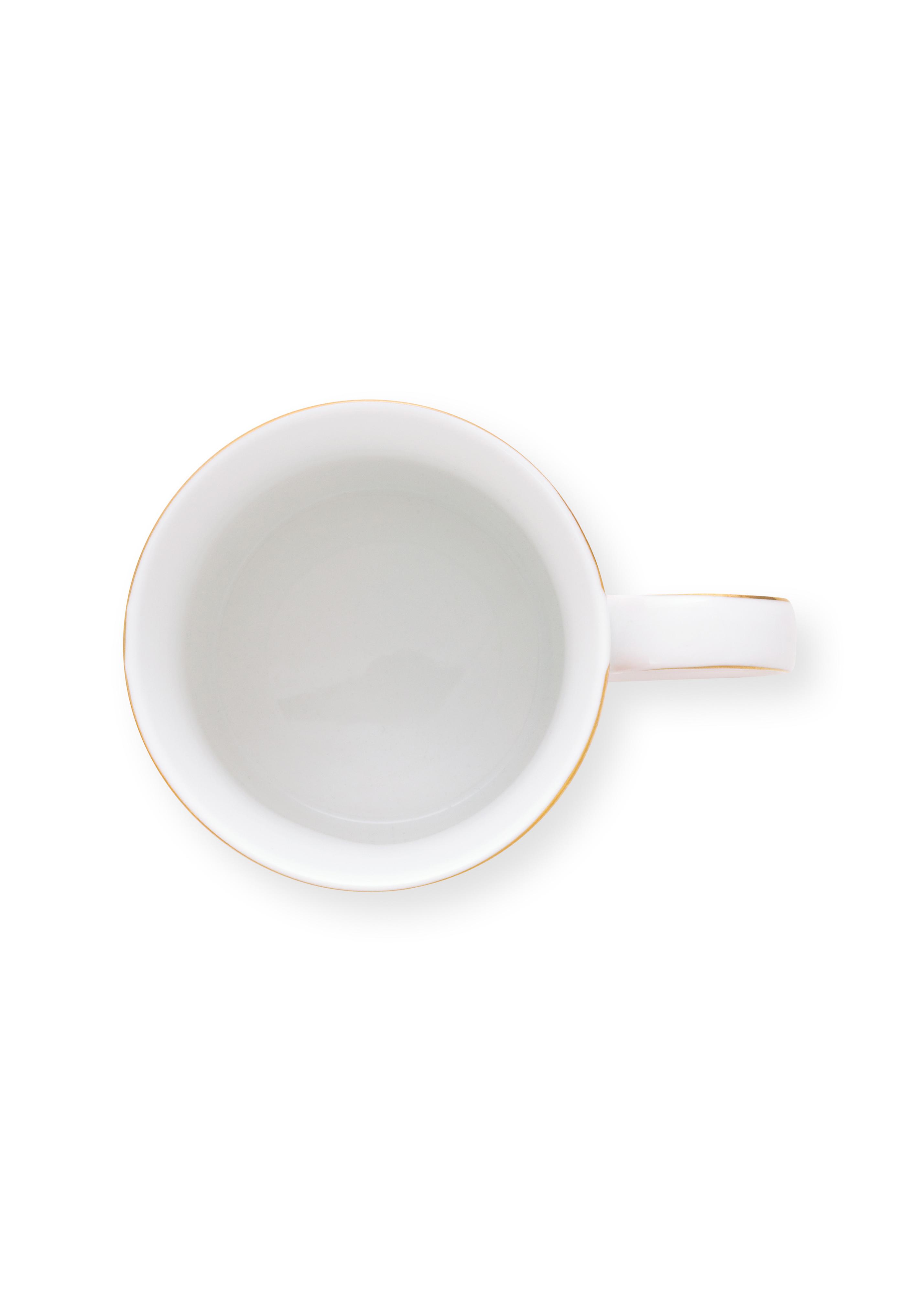 Pip Studio Love Birds Stripes sada 2 ks hrnků 225 ml, červeno-růžová