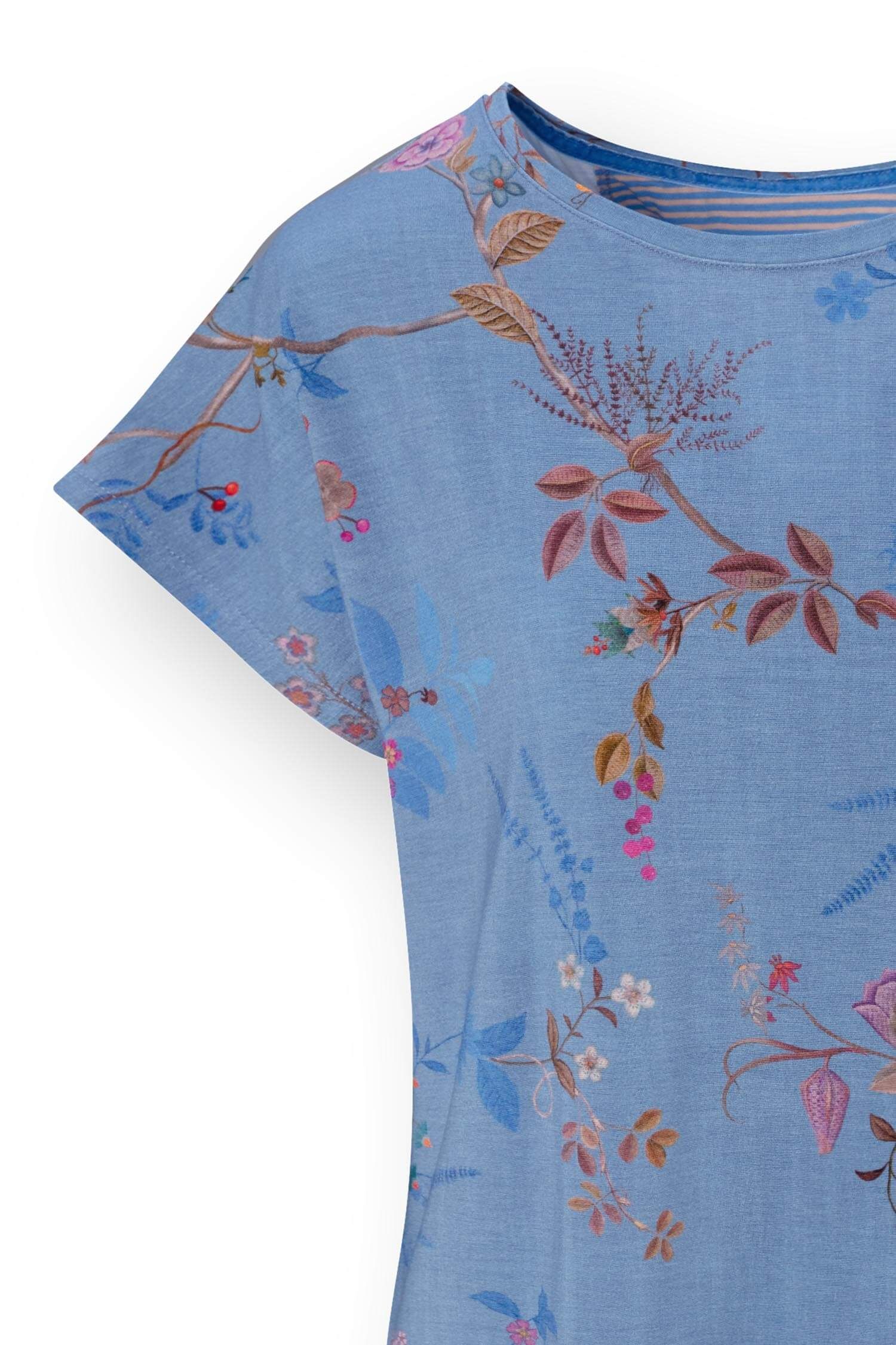 Pip Studio Tatum triko s krátkým rukávem Bodhi Flower, modré