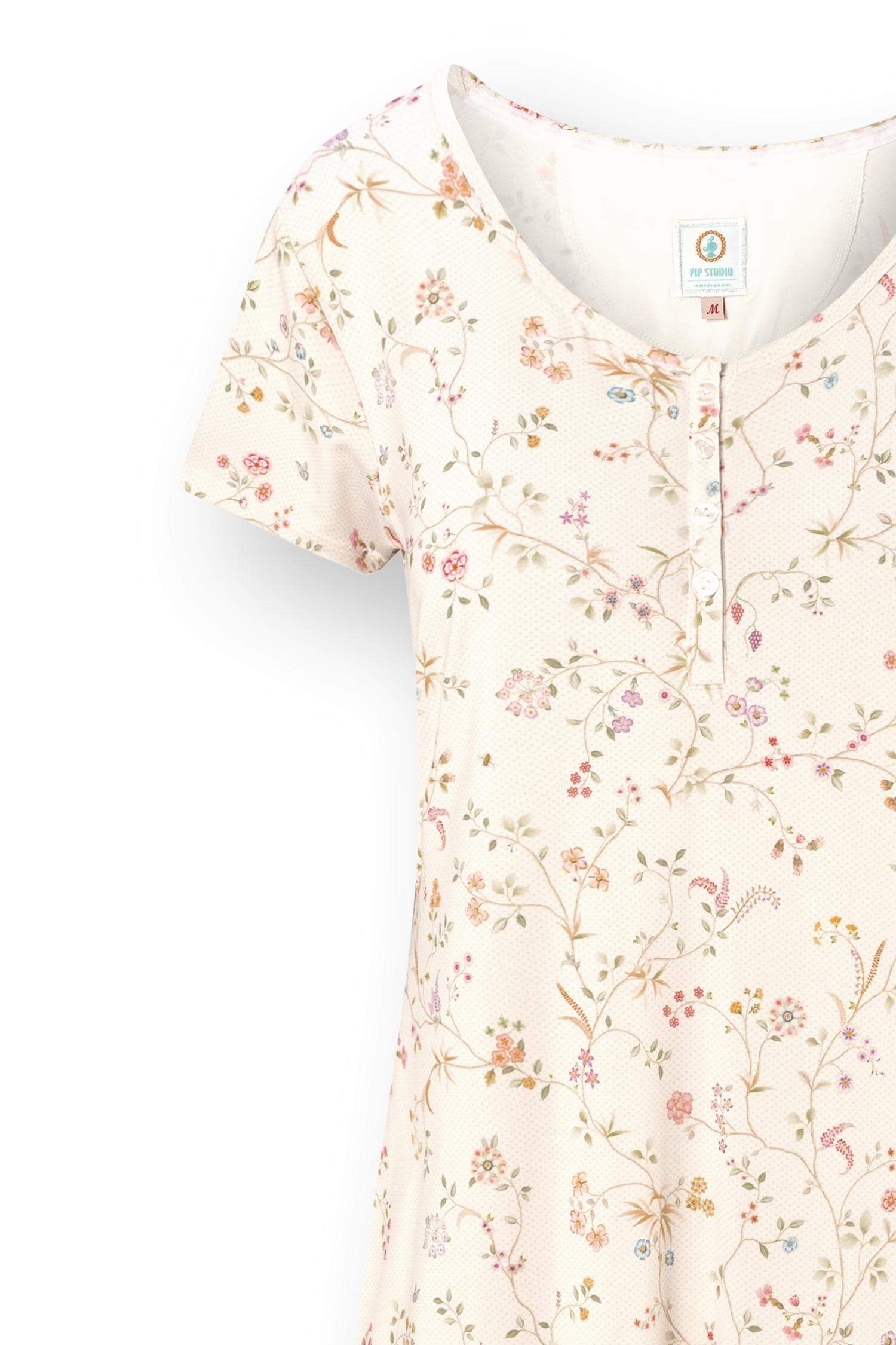 Pip Studio Daisy noční košile Little Delhi, super premium, bílá