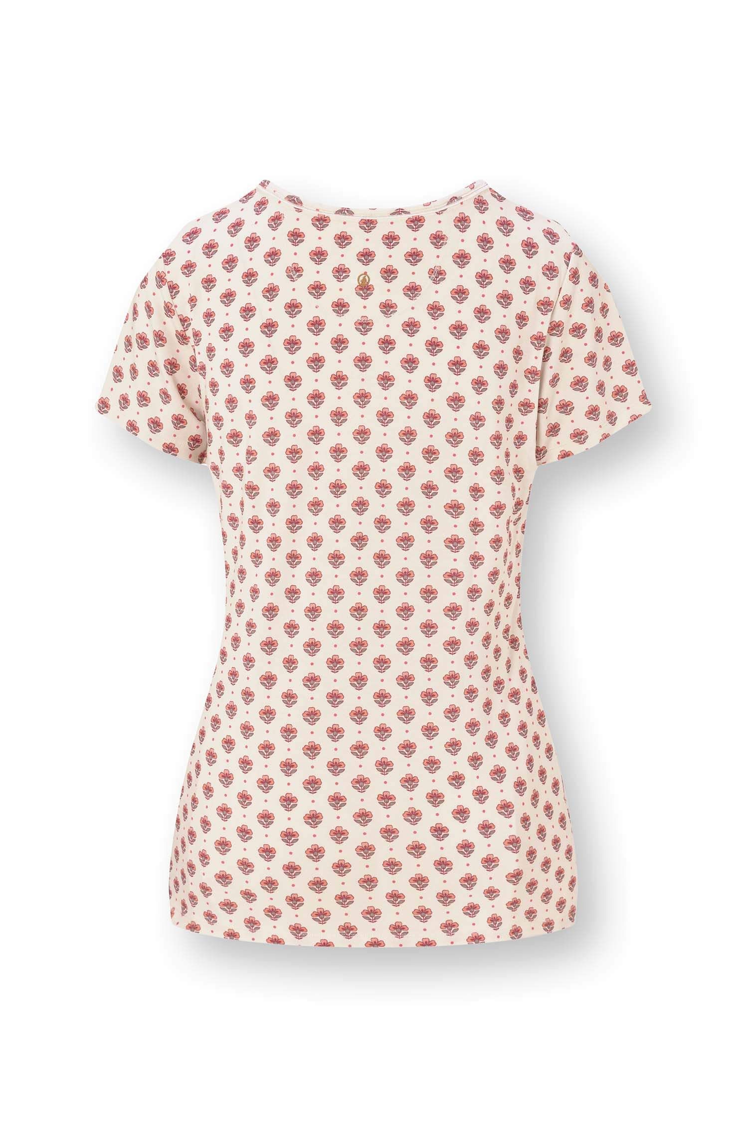 Pip Studio Toy triko s krátkým rukávem Jaipur Flower, bílo-růžové