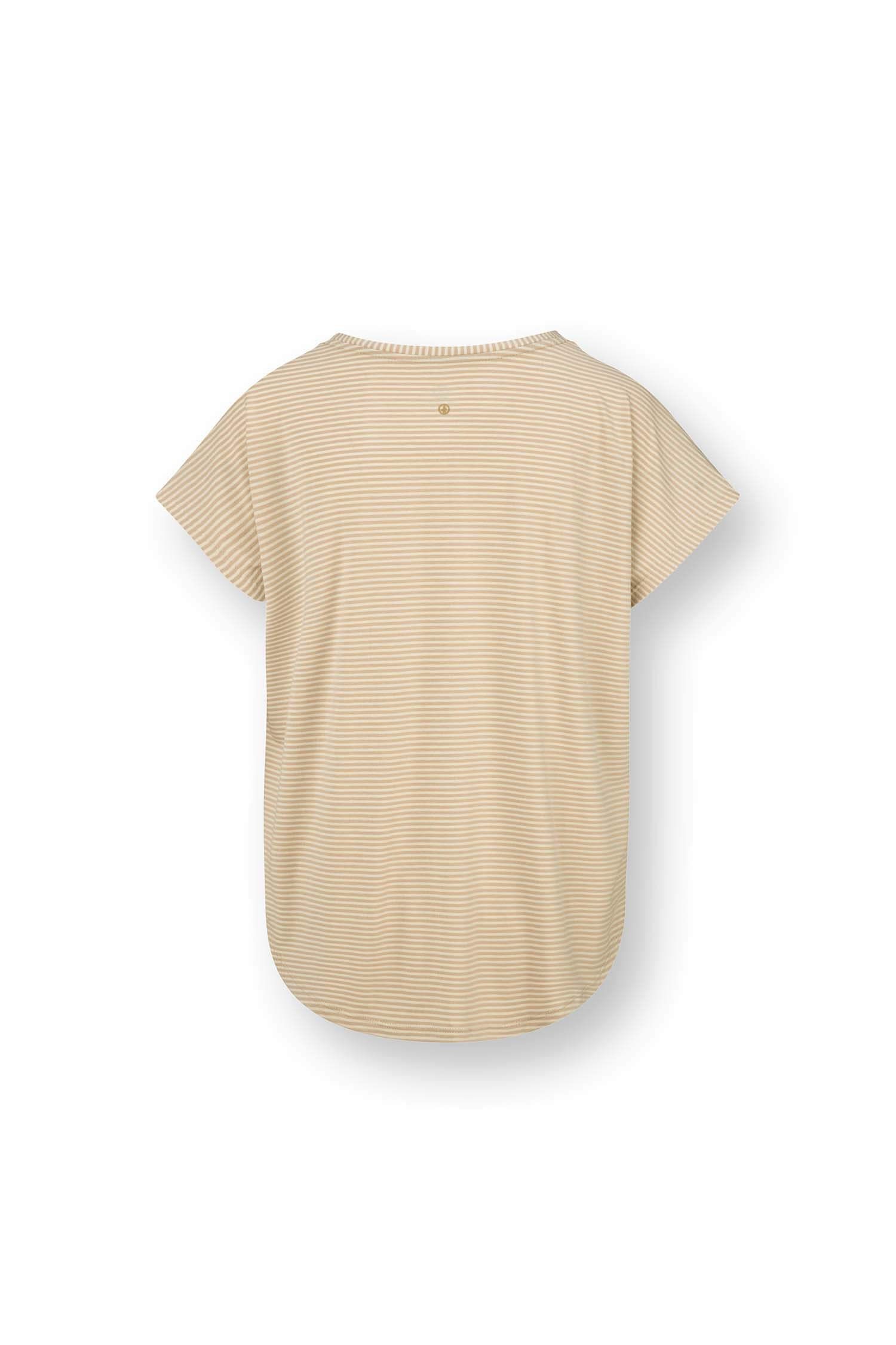 Pip Studio Tatum triko s krátkým rukávem Little Sumo Stripe, pískové