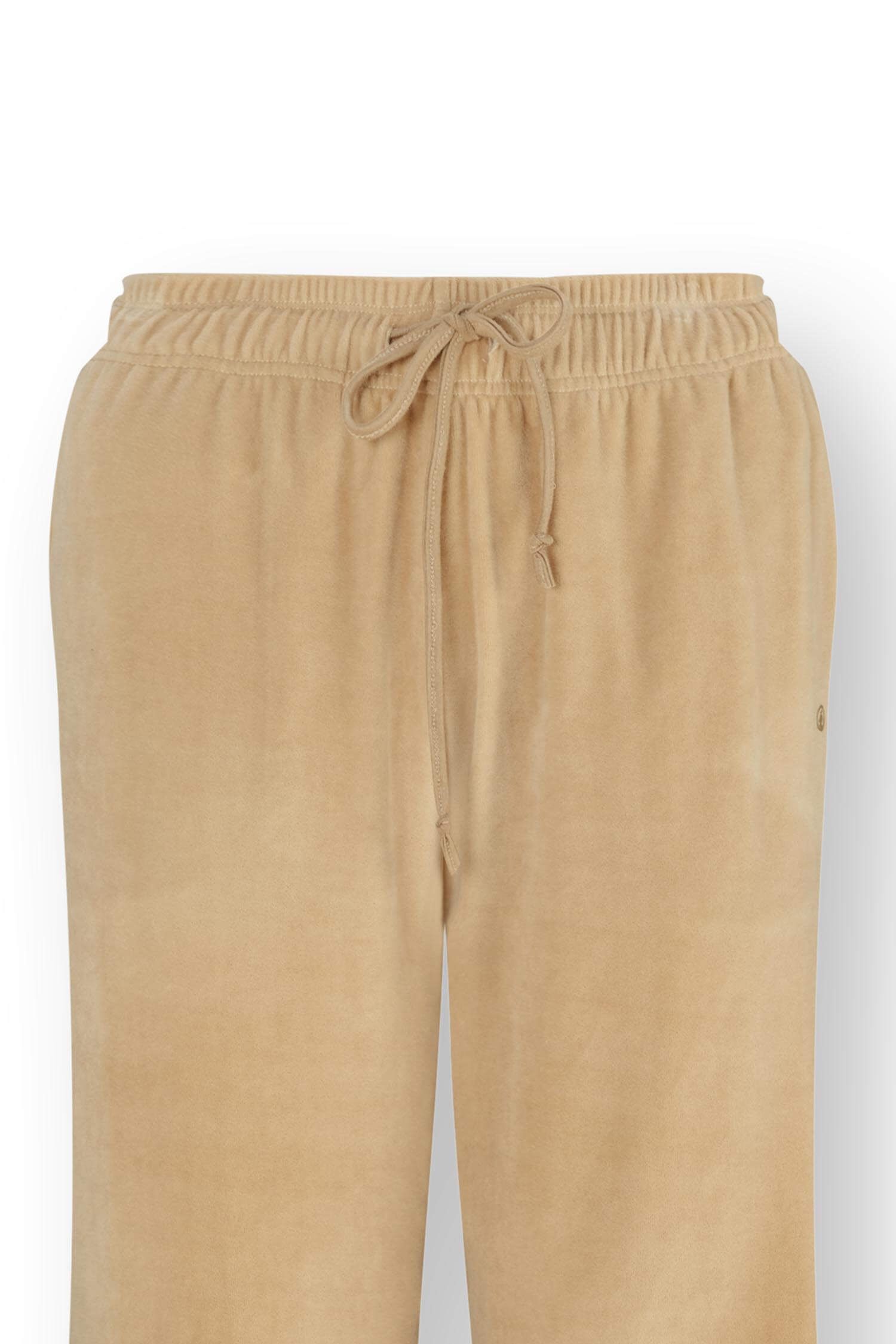 Pip Studio Britta dlouhé kalhoty Velvet, béžové