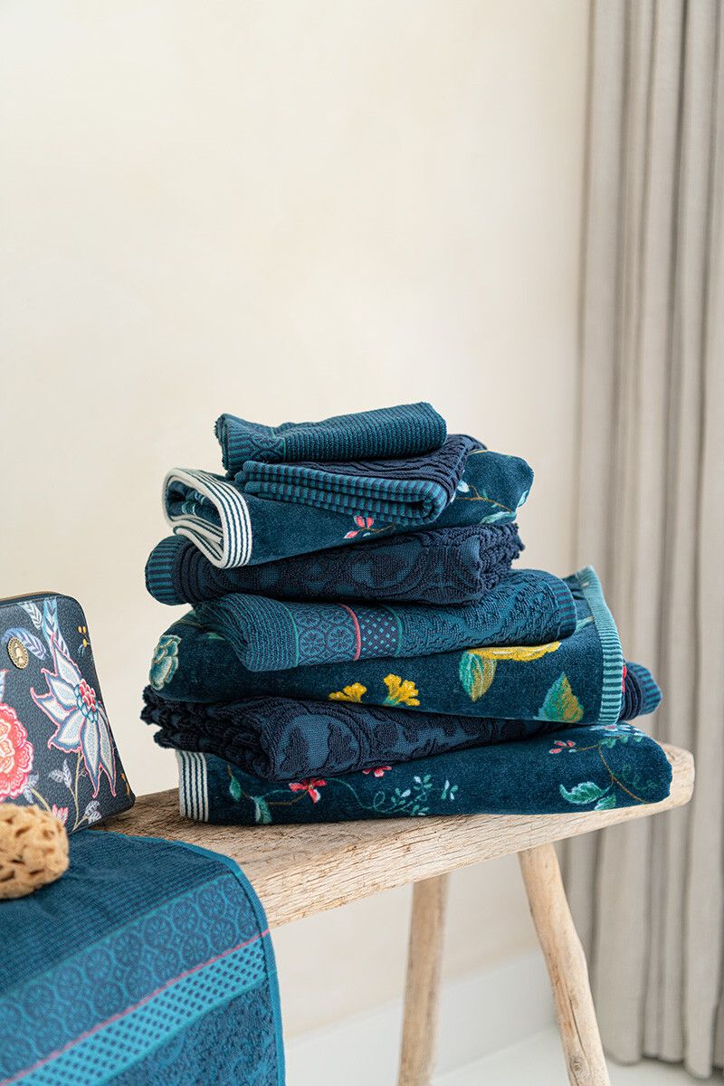 Pip Studio Tile de Pip bavlněná froté žínka tmavě modrá 16x22 cm