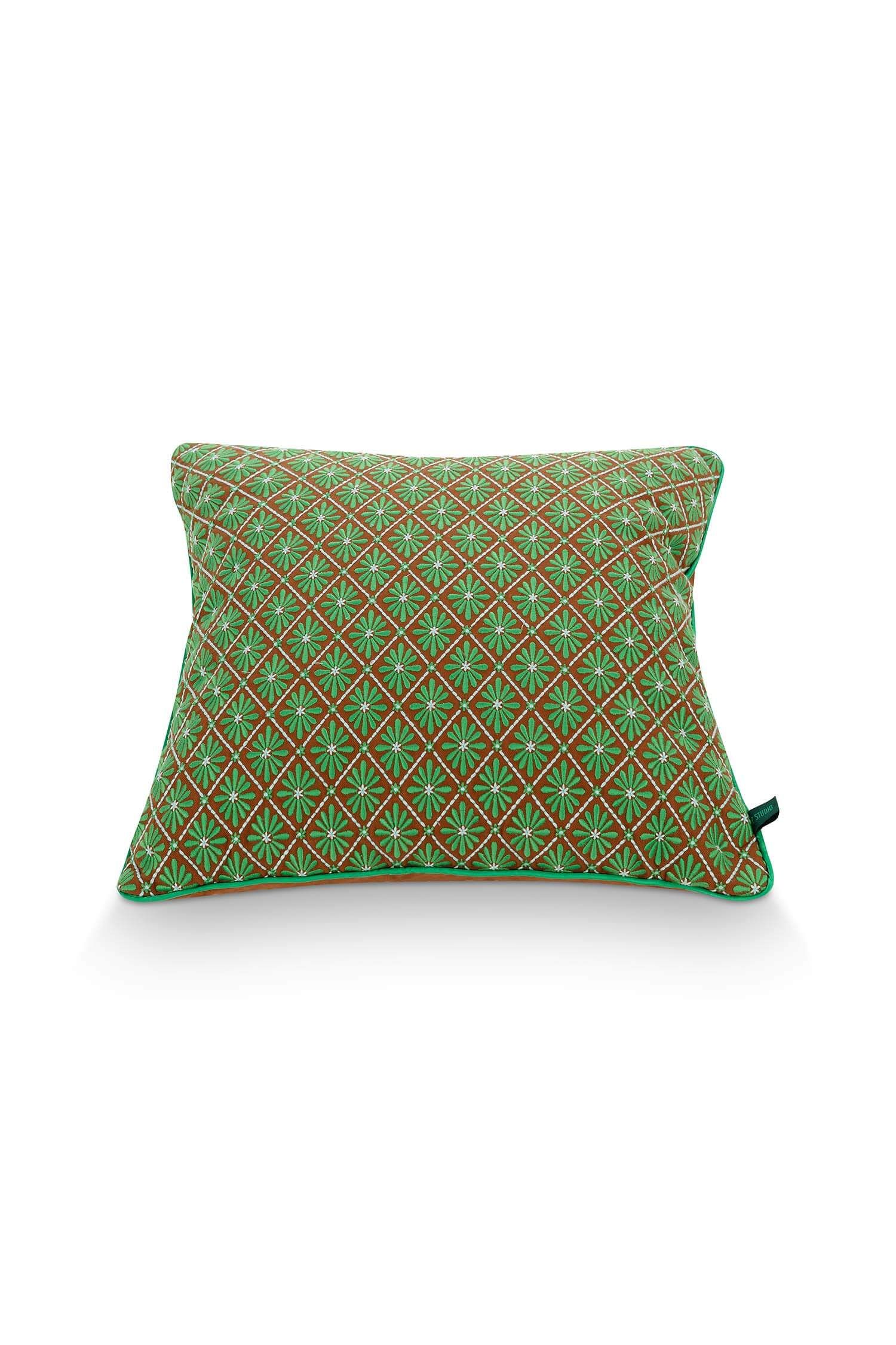 Pip Studio dekorační polštář Giyani Embroidery 50 x 50 cm - zelený