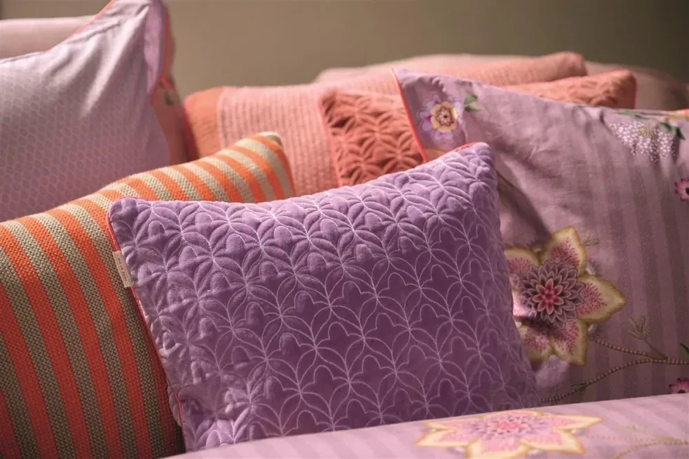 Pip Studio perkálové povlečení Flores Bailando lila 140x200 + 70x90 cm