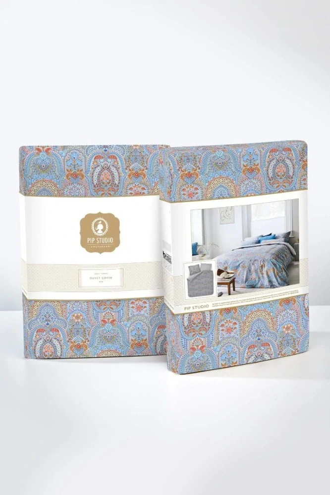 Pip Studio perkálové povlečení Jabali Flower modré 140x200 + 70x90 cm