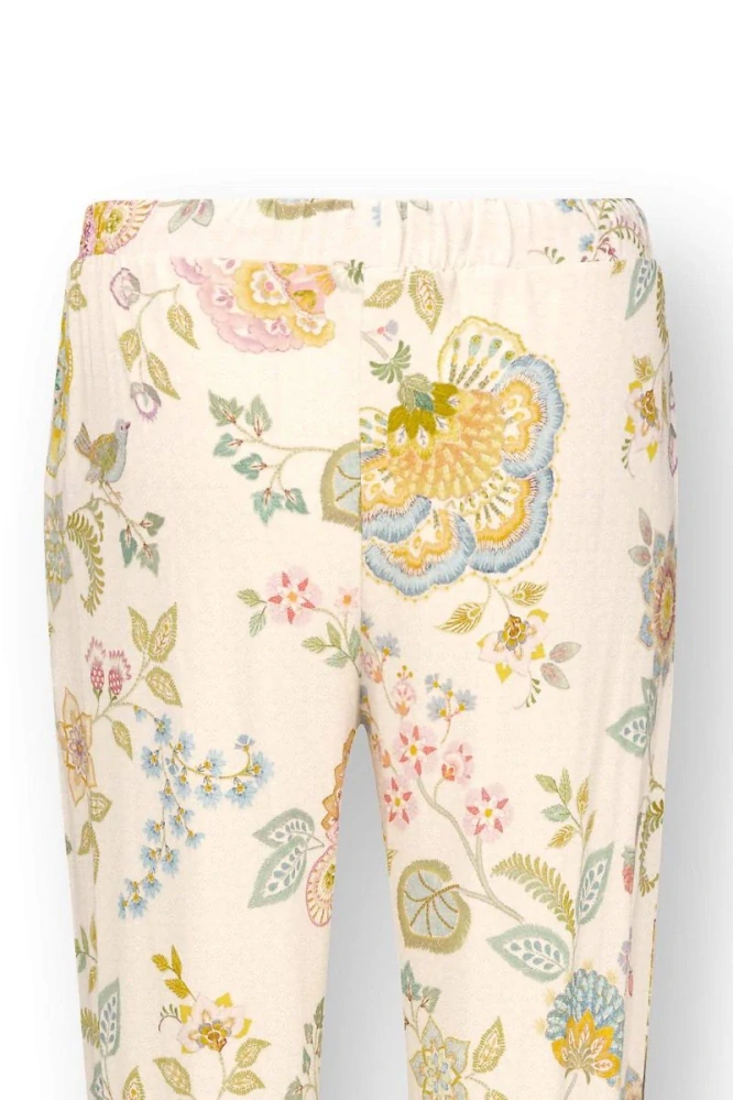 Pip Studio dlouhé kalhoty Bobien Buenas Noches, bílé