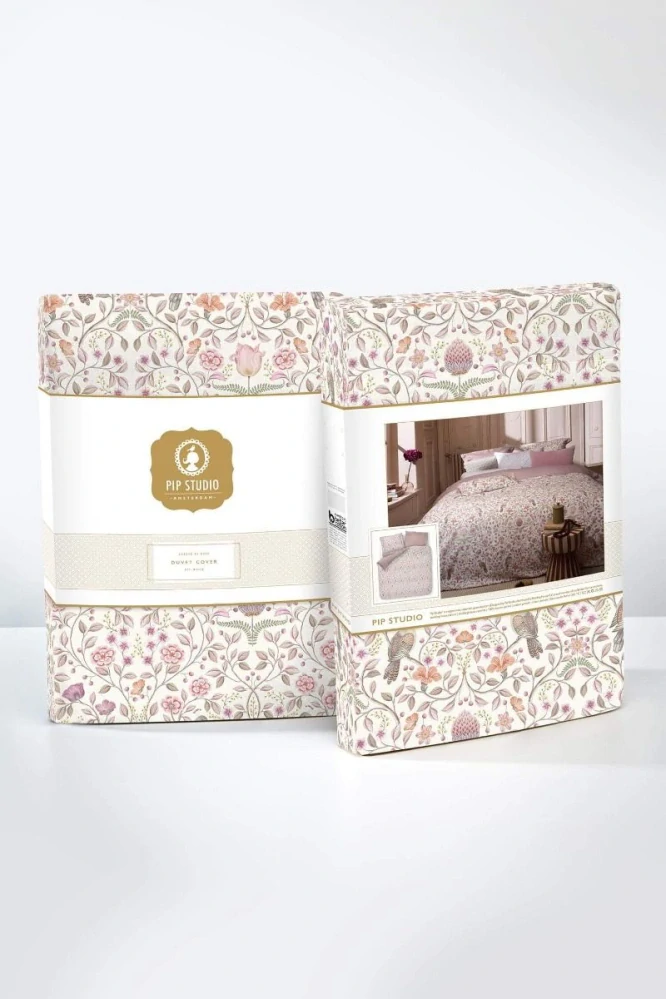 Pip Studio perkálové povlečení Garden of Dove bílo-růžové 140x200 + 70x90 cm