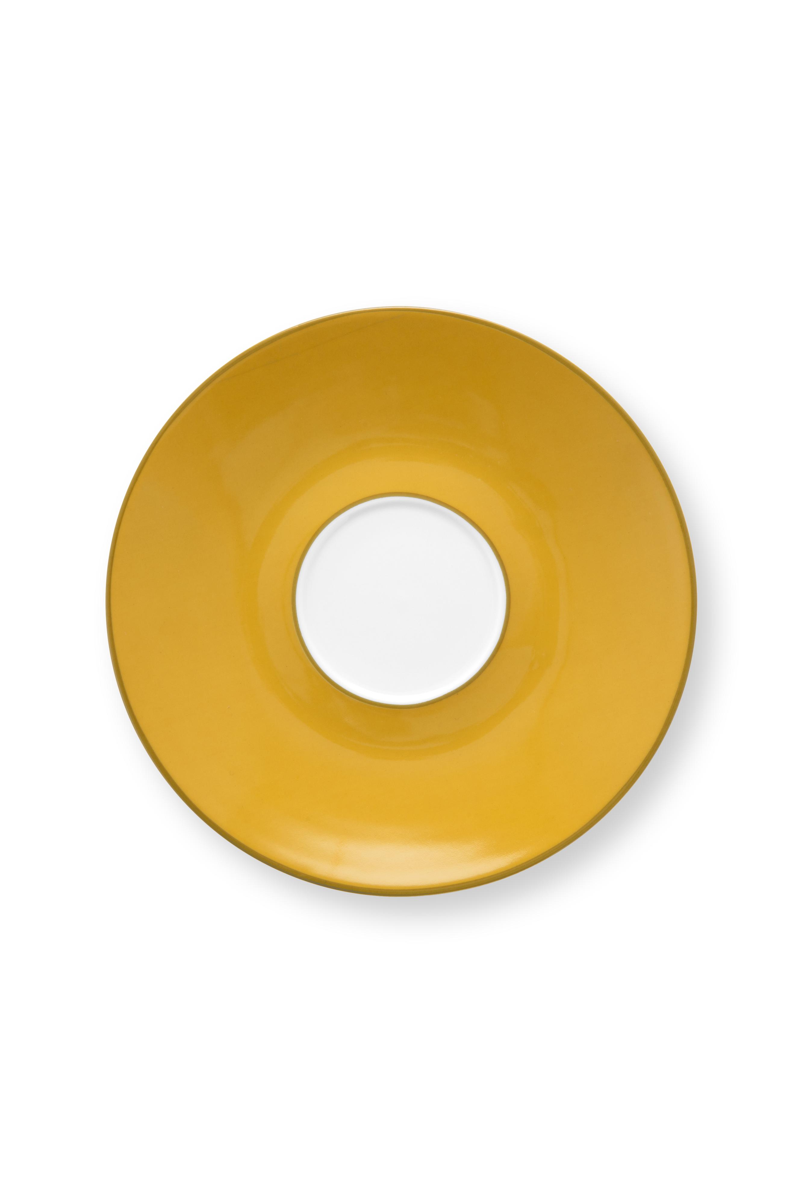 Pip Studio Lily & Lotus sada 2ks espresso šálků s podšálky 100ml, žlutá