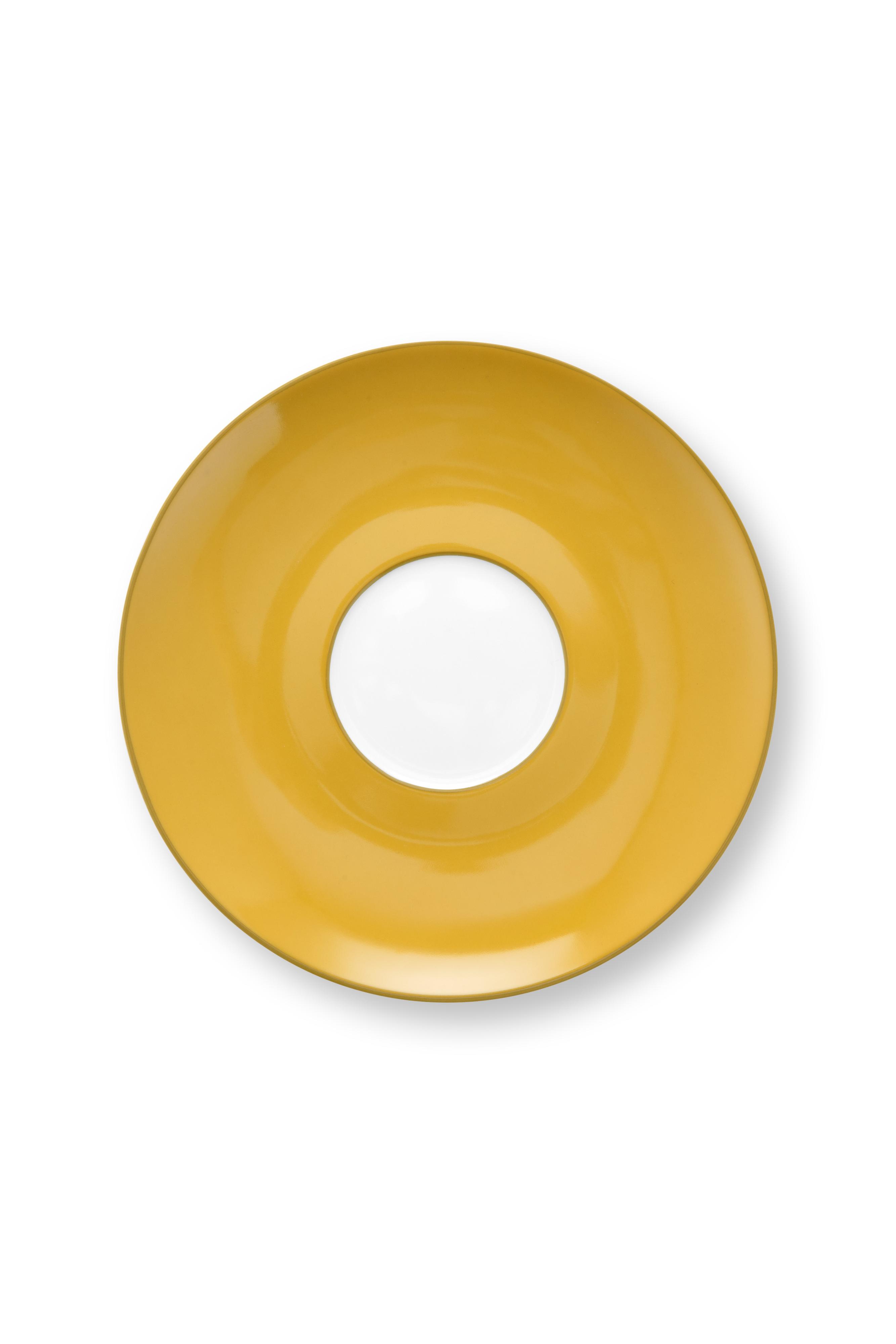 Pip Studio Lily & Lotus sada 2ks cappuccino šálků s podšálky 270ml, žlutá