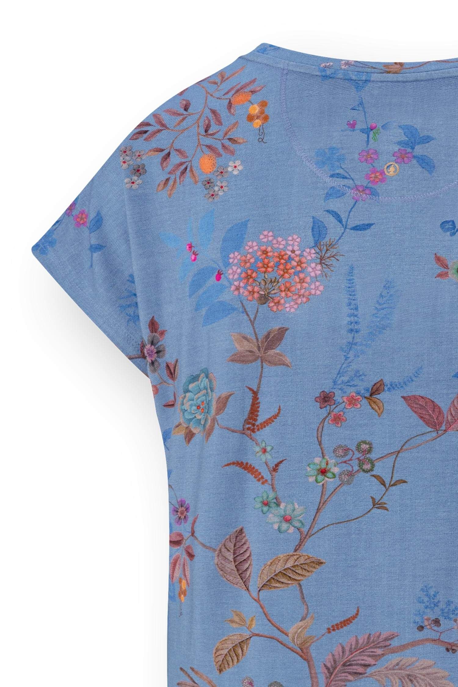 Pip Studio Tatum triko s krátkým rukávem Bodhi Flower, modré