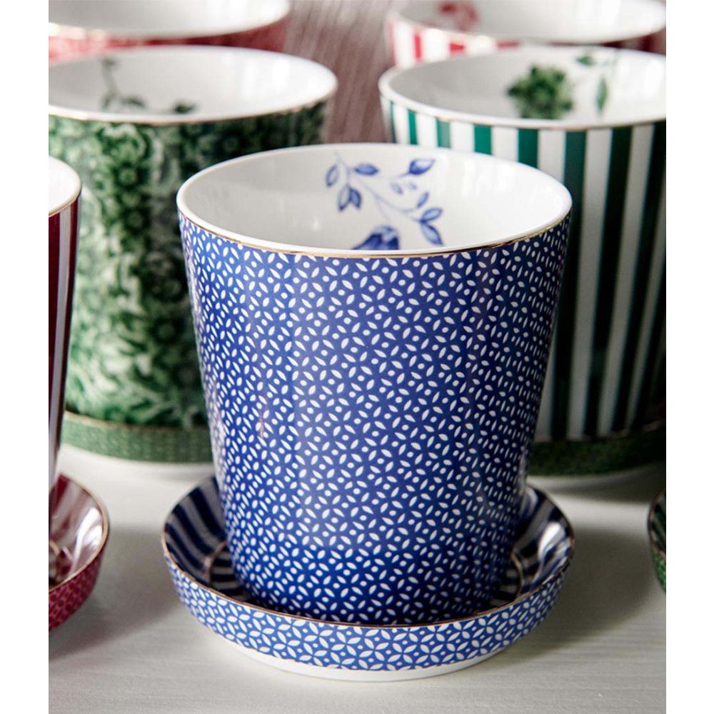 Pip Studio Royal hrnek bez ucha 270ml, modro-bílý