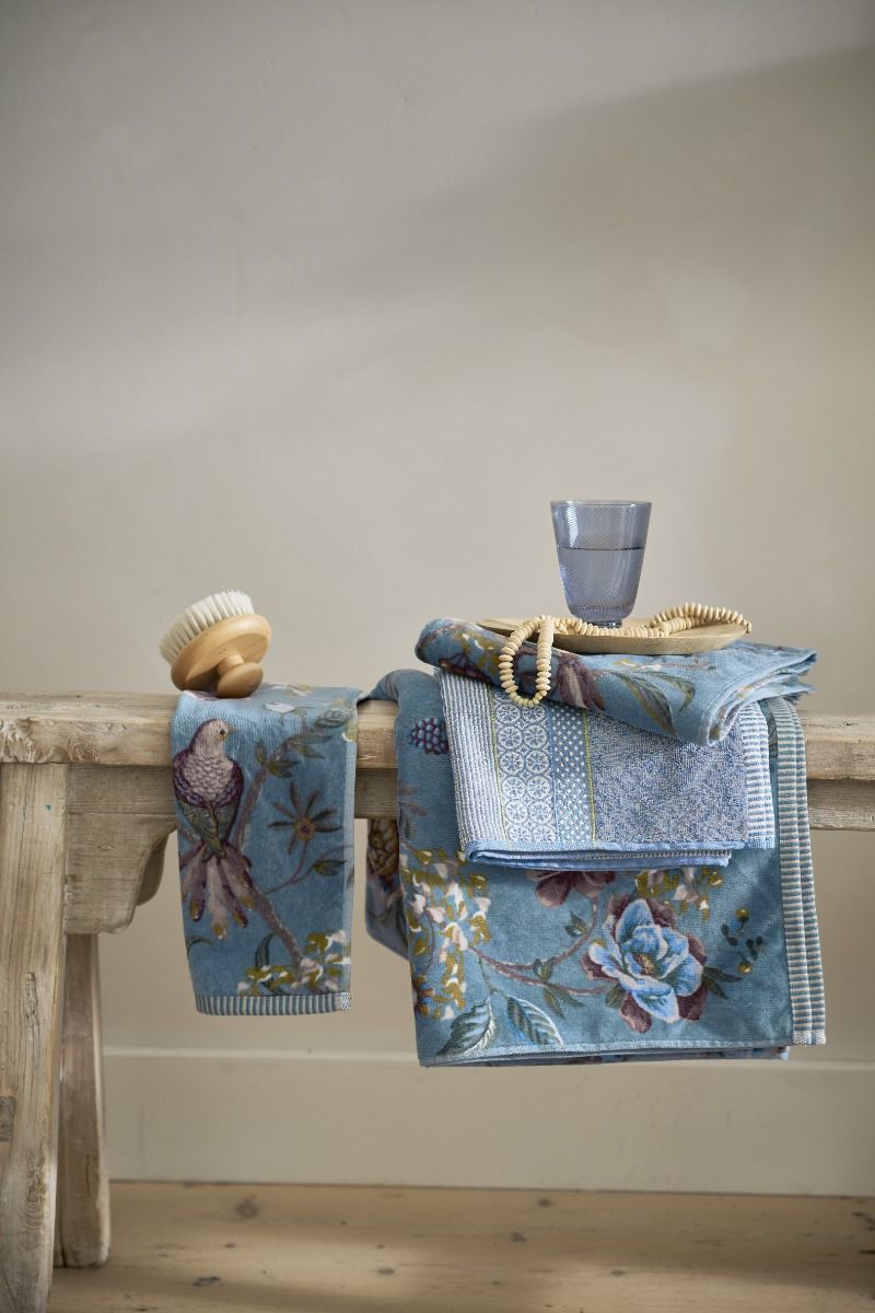 Pip Studio ručníky z bavlněného froté Soft Zellige, modro-šedý