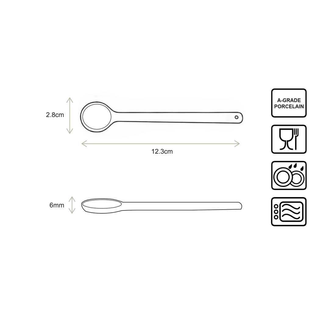 vtwonen Matt Black set 6 porcelánových lžiček, černý 